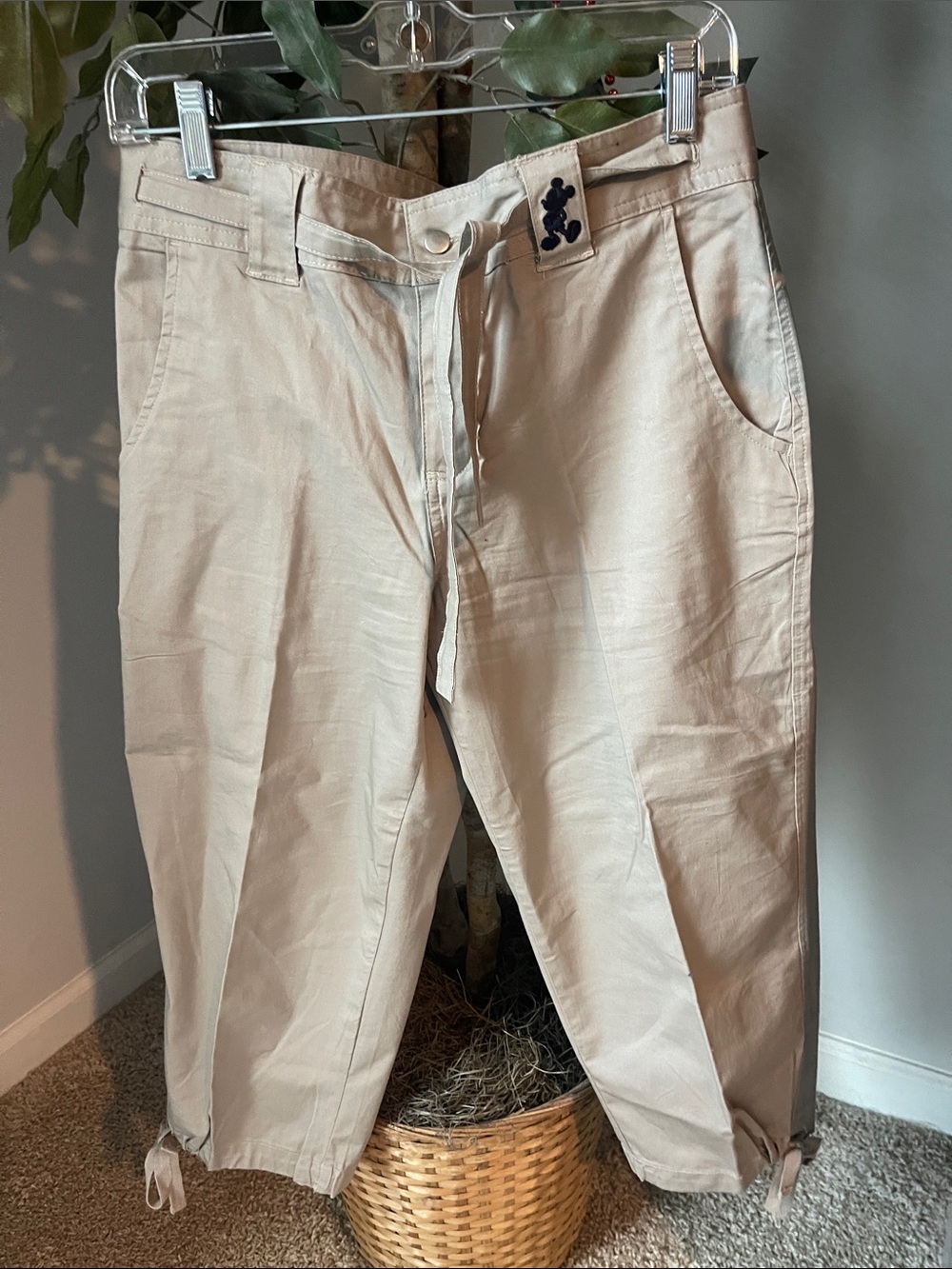 Disney Women’s Vintage Crop Chinos in Light Beige